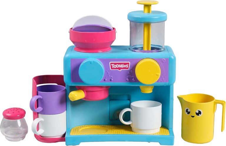 Toomies Bath Barista – Pretend Cafe Baby Bath Toys – Wall Mounted Bubble Bath Play Kitchen Toddler Toys – Kids Kitchen Set Includes 3 Cups, 1 Jug, 1 Shaker – +18 Months Boys Toys & Girls Toys