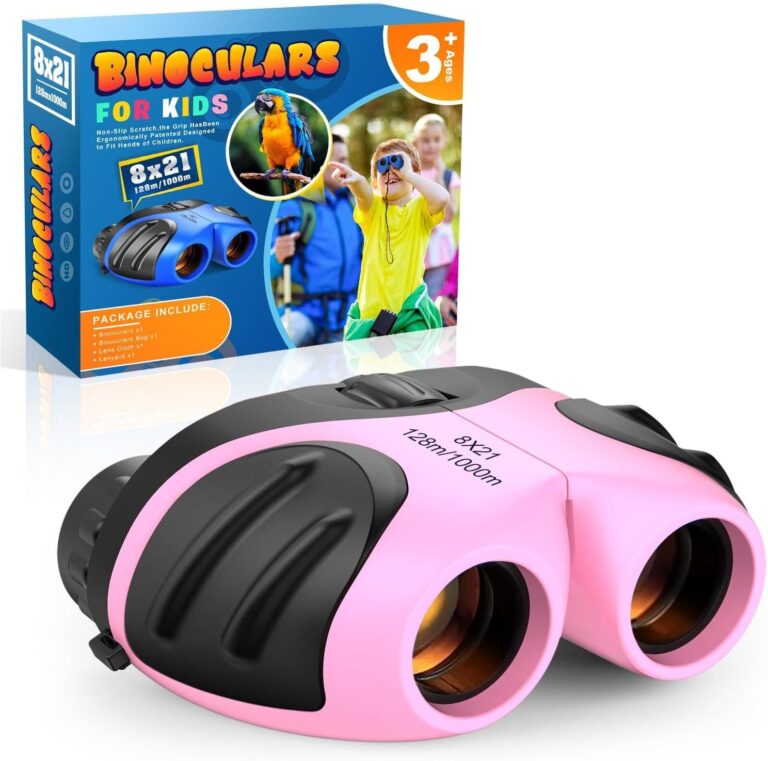 EUTOYZ Binoculars for Kids, 4 5 6 7 8 9 Year Old Girl Gifts for 3-10 Year Olds Boys Toys Age 4-10 Kids Toys Outdoor Toys for Kids Xmas Gifts Stocking Fillers Child Birthday Gifts Pink