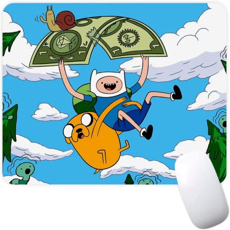 Jake Dog Finn Princess Bubblegum Come Along with Me Adventure Time Cartoon Animated TV Show Non-Slip Mousepad Gaming Computer Mouse Pad Gaming Laptop Mouse Pad with Stitched Edge 7.1 x 8.7 inches