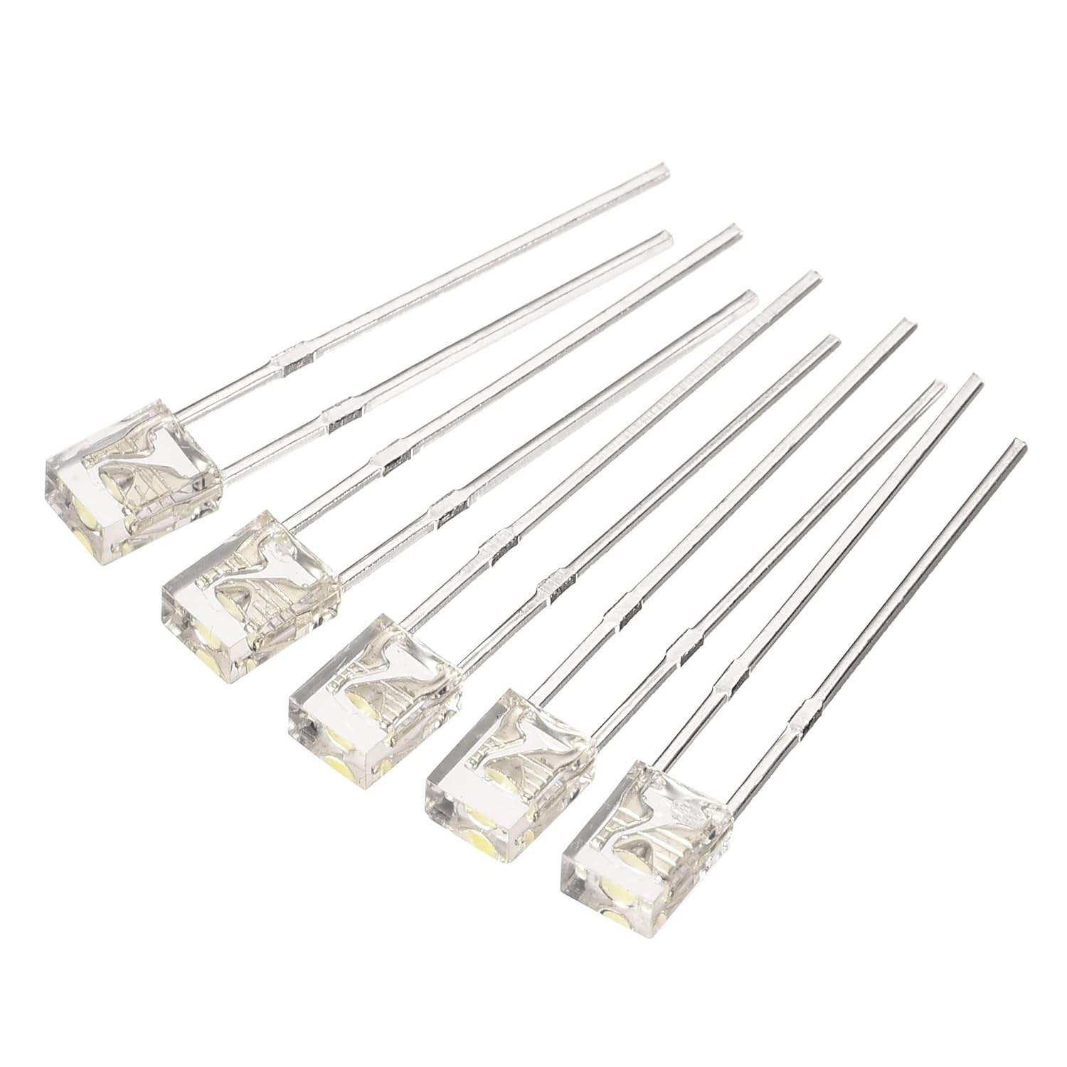 PATIKIL 2x3x4mm x LED Light Lamp Bulb, 150Pcs Rectangular Bright Clear Lighting Emitting Diode for Electronic Component Indicator, White