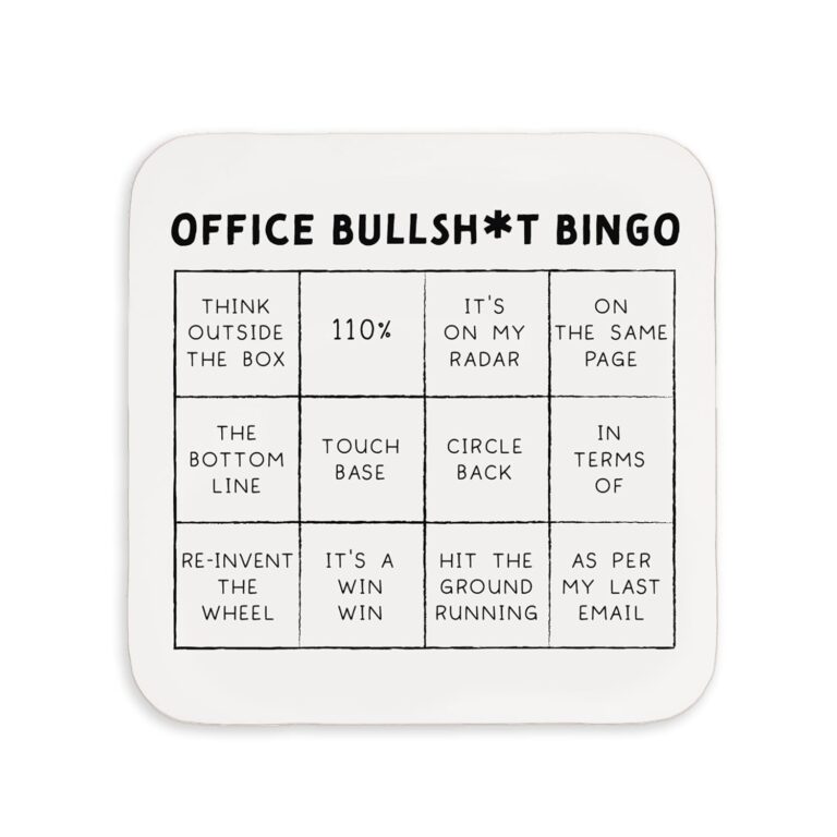 Manta Makes Work office gifts – joke coaster, funny secret santa gifts for women or men, novelty brthday or christmas gift for colleague, small gift (Office Coaster)