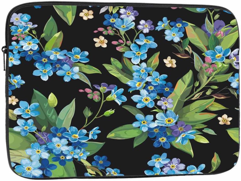 Nicokee Laptop Sleeve Bag 15.4 15.6 Inch,Forget-Me-Not Flowers Blue Flower Floral Protective Polyester Computer Cases Laptop Cover Briefcase Bag Tablet Travel Cover