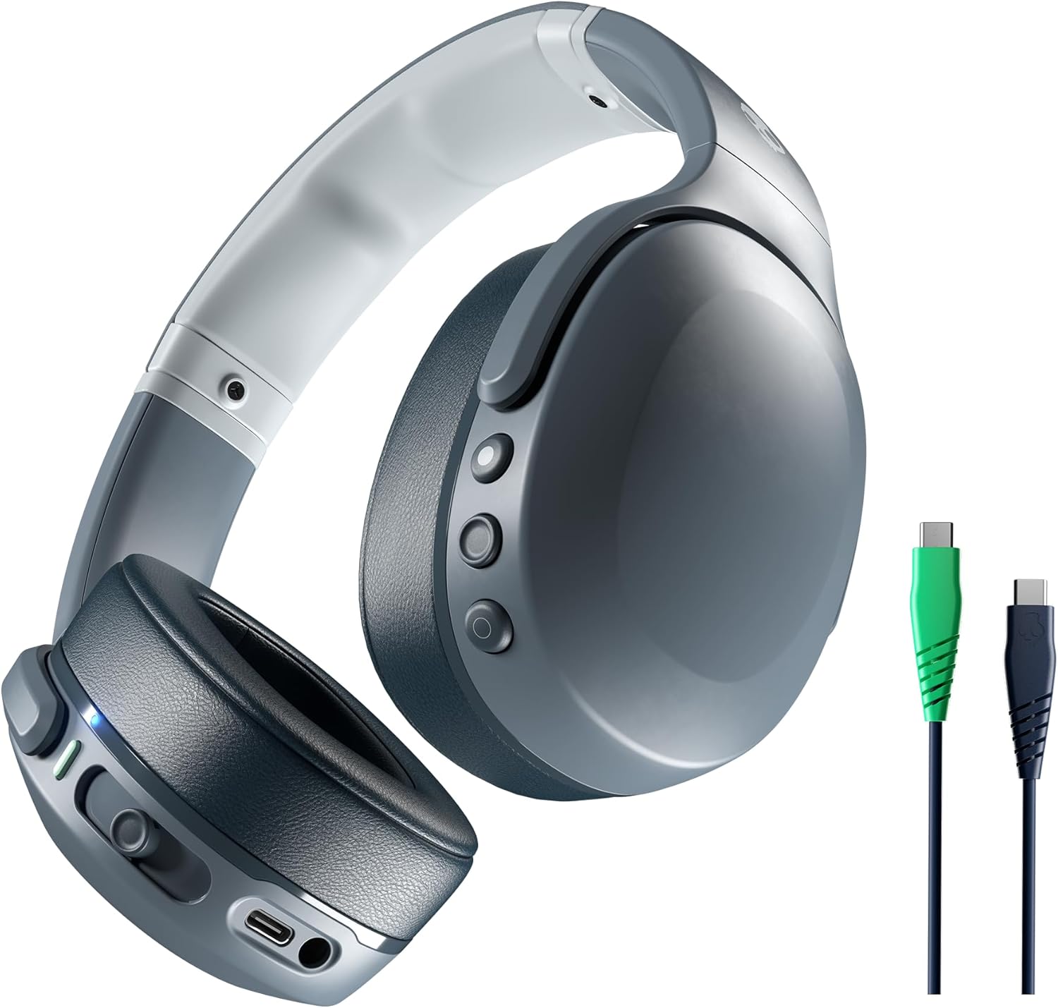 Skullcandy Crusher Evo Over-Ear Wireless Headphones with Sensory Bass, 40 Hr Battery, Microphone, Works with iPhone Android and Bluetooth Devices – Chill Grey