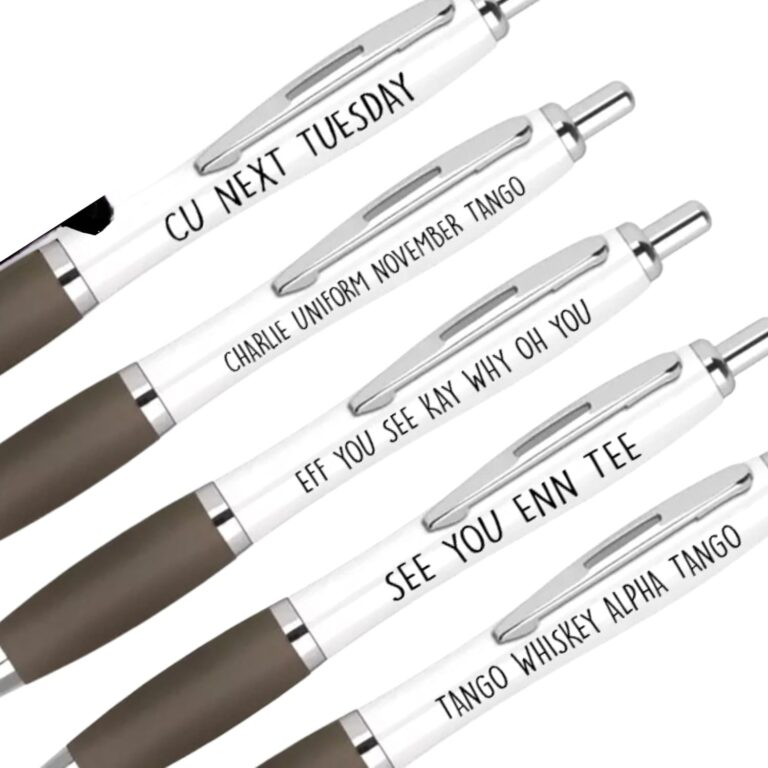 Cheeky Chops Pack of Ballpoint Pens – Funny Pen Set For Colleagues – Funky Stationery Quirky Gift – Office Desk Accessories – Rude Pen Set – Funny Friend Gift (The not so rude pack)