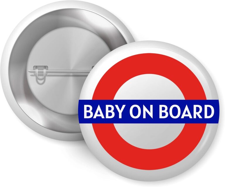Baby On Board Badge 1 Inch – Gifts for Women, Christmas Gifts, Baby Shower, Birthday Gifts, Gender Reveal, Baby Gift, Pregnancy Gifts, Baby Announcement, London Underground, New Baby, Cute Presents