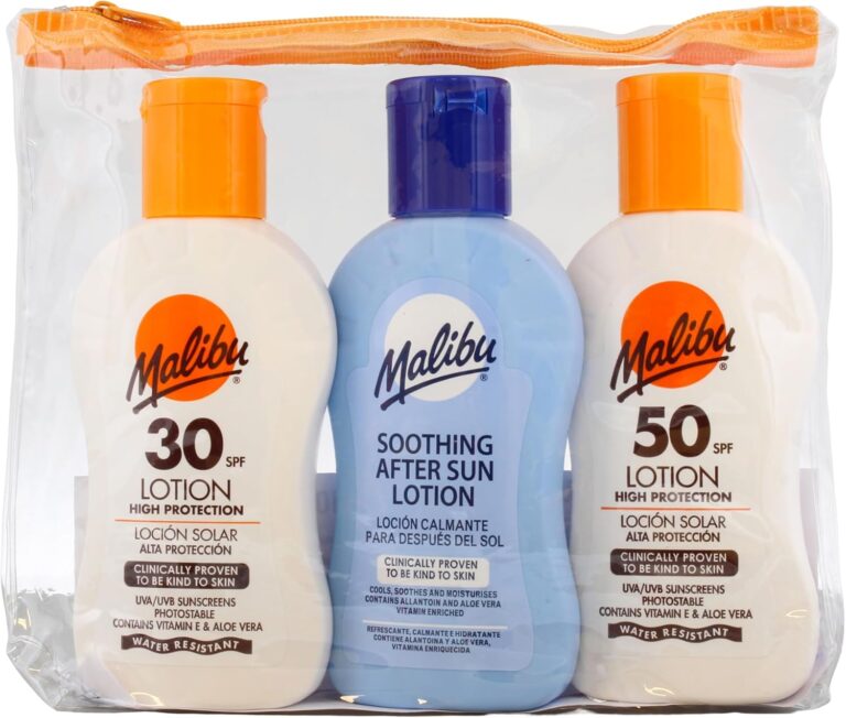 Malibu Sun Travel Essentials with Sun Cream Protection and After Sun Lotion, SPF 30 and 50, Multipack, 3 x 100ml