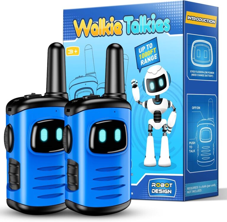 EUTOYZ Walkie Talkie for Kids 3-8, Gift for Boys 5-8, Outdoor Toy for Ages 4-7, Sensory Toy for Autism, Camping Accessory – Blue