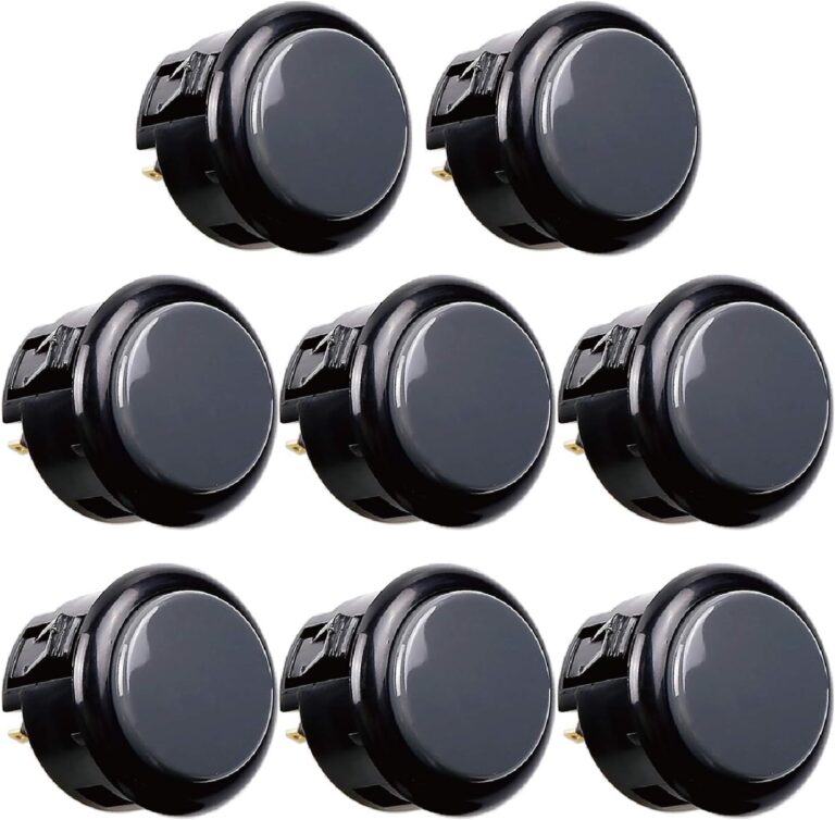 Sanwa 8 pcs OBSF-30 Original Push Button 30mm – for Arcade Jamma Video Game & Arcade Joystick Games Console (Gray) S@NWA