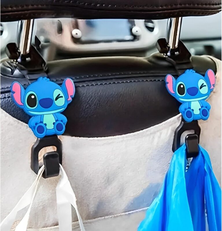 Rawan 2 Pack Car Seat Hooks for Headrest Cartoon Car Seat Backpack Hooks for Bags, Cloths, Mobile Phone Holder, Auto Seat Hook Hangers Storage, Car Seat Headrest Organizer Accessories.