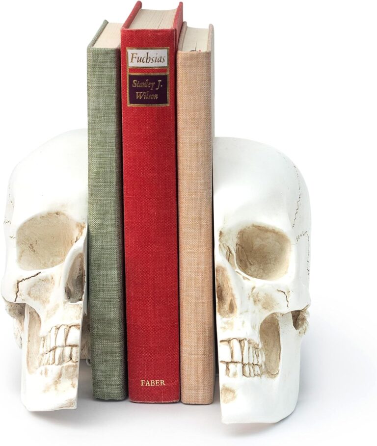 Suck UK | Skull Book Ends | Gothic Book Ends For Shelves & Book Storage | Gothic Home Decor Goth Ornaments | Bookshelf Decor | Gifts For Women | Bookends Shelves | Skull Gifts Women
