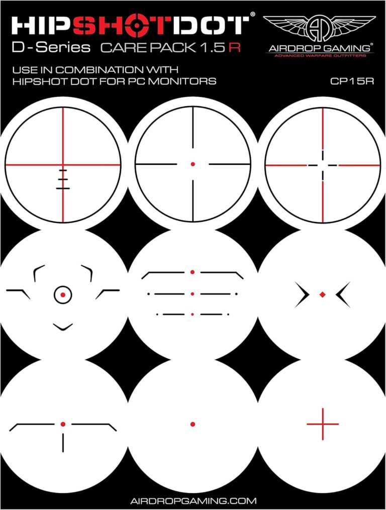 HipShotDot D-Series Care Pack – Reusable Transparent Aim Sight Assist TV Decals – Gaming Television or Monitor Decal for FPS Video Games Compatible with PC, Xbox & Playstation (1.5 Red)