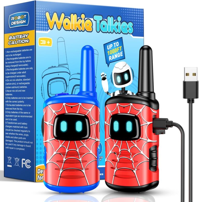 Spider Walkie Talkie Kids, Toyokid Outdoor Toys for 4 5 6 Year Old Boy Girl Gift for 3-12 Year Olds Boys Toys Age 3 4 5 6 7 Rechargeable Walkie Talkies for Kids Toys Garden Toys Birthday Presents