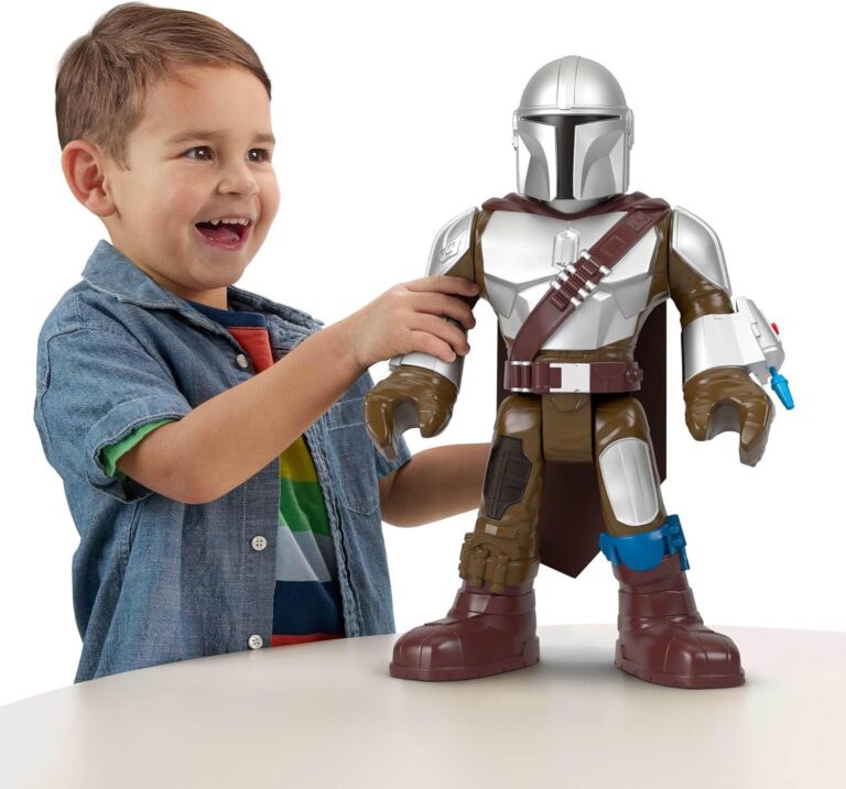 Fisher-Price Imaginext STAR WARS Toy The Mandalorian XXL Figure, 16+ Inch Tall Poseable Character with Launcher for Kids Age 3+ Years