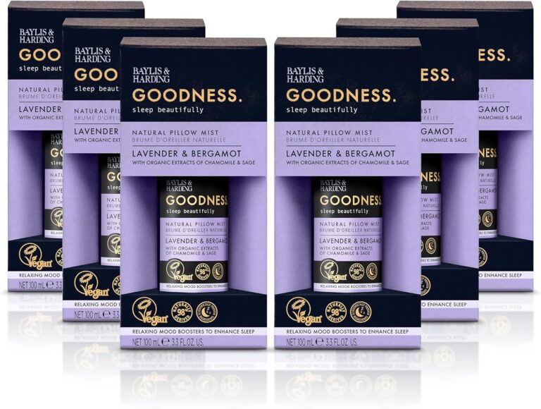 Baylis & Harding Goodness Sleep Lavender & Bergamot Sleep Pillow Mist, 100ml (Pack of 6) – Vegan Friendly