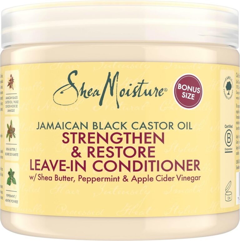SheaMoisture Jamaican Black Castor Oil Strengthen & Restore Leave-In Conditioner no silicones or sulphates for chemically processed, heat-styled or natural hair 431 ml
