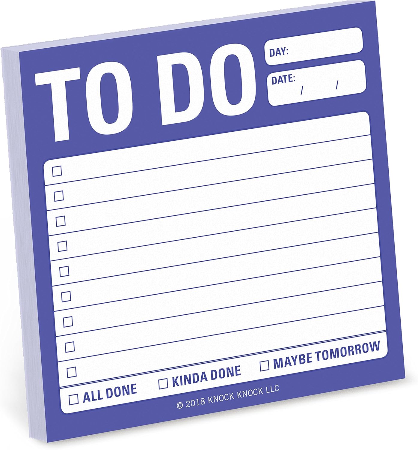 1-Count Knock Knock to Do Sticky Notes, to Do List Notepads, 3 x 3-inches Each