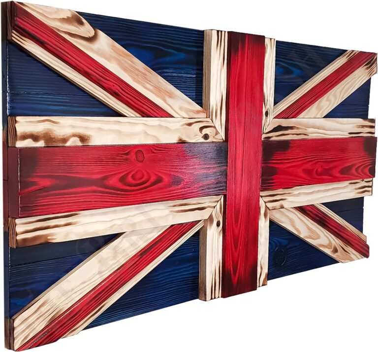 Adalex Global Wooden Painting Wall Decoration Office Accessories – Union Jack Flags Art England Decor – Perfect for Home Decoration and Office Spaces – Elegant British Flag