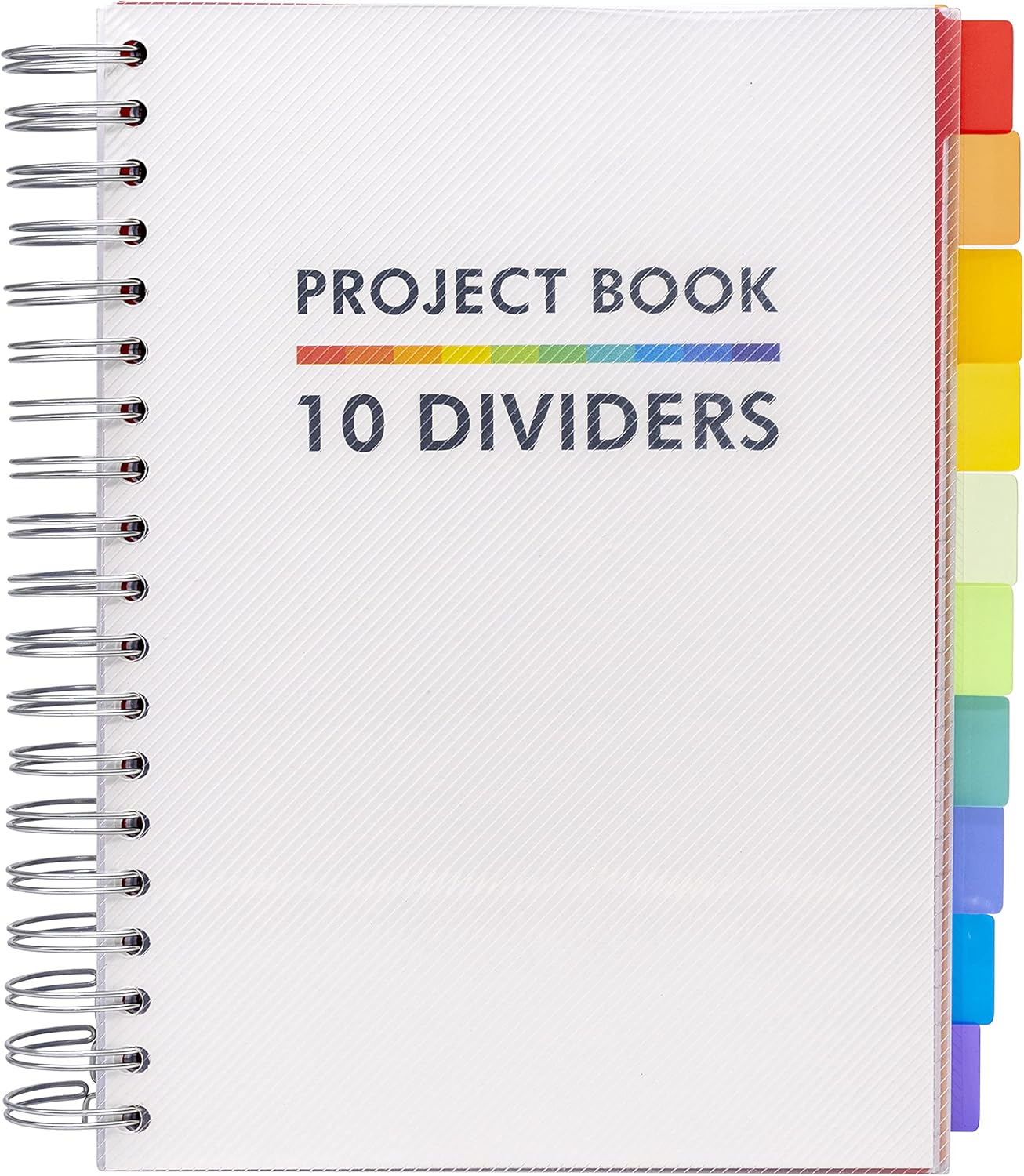 Pukka Pad B5 Project Book with 10 Repositionable Dividers for Organization – 400 Perforated Pages of 80GSM Paper – 200 Sheet Notebook for School, Office, and Home – White, 190 x 250mm