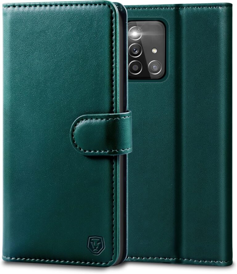 Kuafcase for Samsung A51 Case, Flip Wallet Leather Case with 4 Card Slots Magnetic Closure Kickstand Shockproof Protective Phone Case for Samsung Galaxy A51 – Green