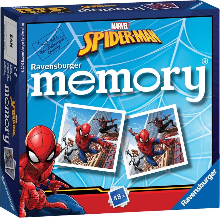 Ravensburger Marvel Spiderman Mini Memory Game – Matching Picture Snap Pairs Game For Kids Age 3+