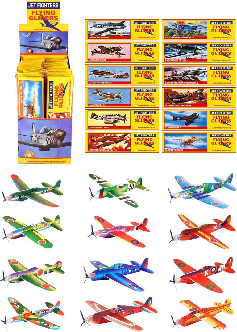 HENBRANDT Pack Age 3+ Of 12 Classic World War II Flying Plane Gliders- Polystyrene Pinata Toy Loot/Party Bag Fillers Wedding