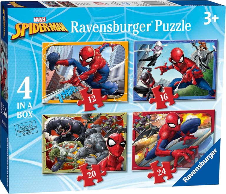 Ravensburger Marvel Spiderman 4 in Box (12, 16, 20, 24 Piece) Jigsaw Puzzles for Kids Age 3+