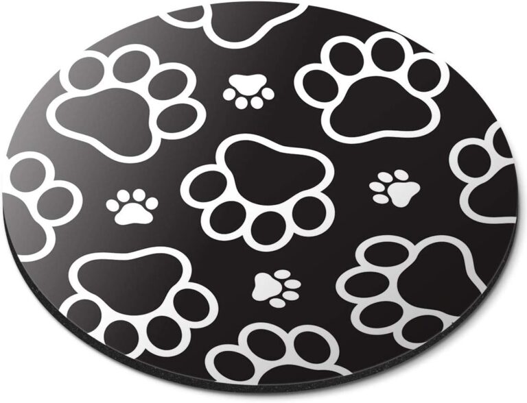 Animal Paw Prints Cat Dog – Flexible Round 5mm Rubber Mouse Mat Pad Office Home Novelty Printed Desk Accessory 12973