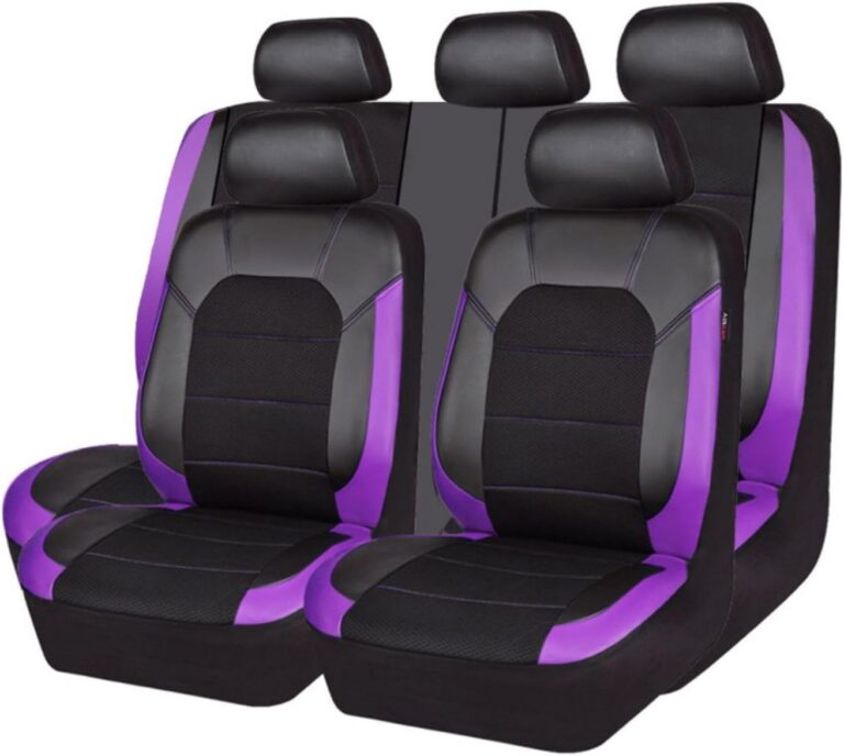 WXFBFB66 Car Cover Seats Full Set for Vauxhall Adam/Calibra/Cascada/Monaro/Zafira C Tourer/Meriva, Waterproof Breathable Seat Covers Car Interior Accessories,Purple
