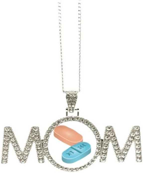 Health Care Products Pill Illustration Pattern Mothers Day Gift for Mom Nana Grandma Necklace Birthday Jewelry