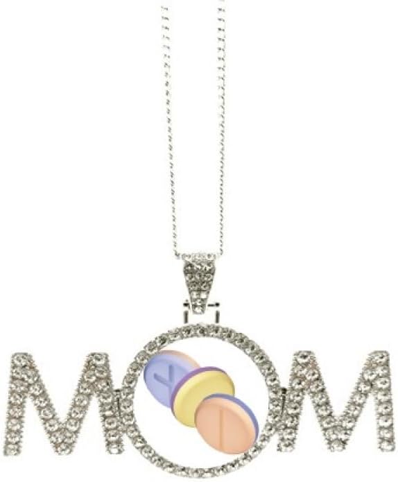 Health Care Products Pill Pattern Illustration Mothers Day Gift for Mom Nana Grandma Necklace Birthday Jewelry