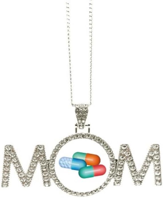 Pill Capsule Health Care Products Pattern Mothers Day Gift for Mom Nana Grandma Necklace Birthday Jewelry