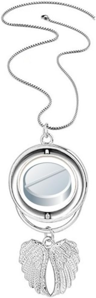 Health Care Products White Pill Pattern Pendant Angel Wings Rotating Necklace Jewelry