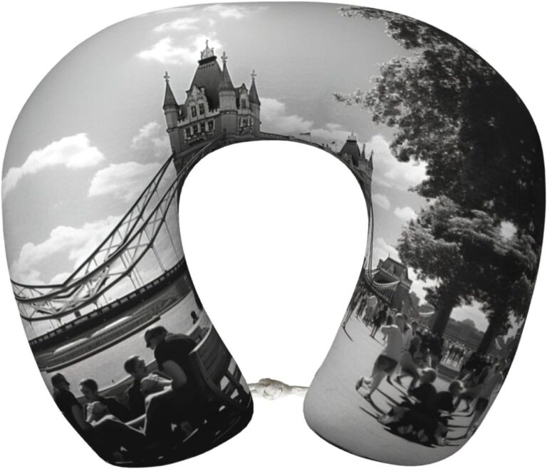 KOUUIP Tower Bridge in London Print Airplane Pillow, Cervical Pillow for Comfort,Lightweight for air Travel Self Driving Cars