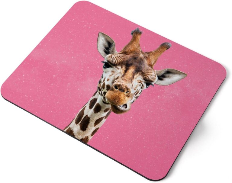 Destination Vinyl ltd Pink Space Giraffe Head Flexible Rectangle 5mm Rubber Mouse Mat Pad Office Home Novelty Printed Desk Accessory #63229