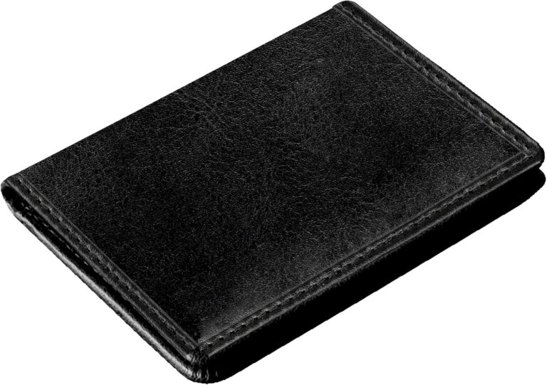TOPSUM LONDON Minimalist Cardholder RFID Blocking Ultra Slim Genuine Leather Credit Card Case Wallet Gift Boxed 4022 (Black)