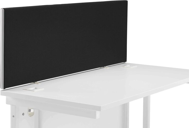 Office Hippo Upholstered Desktop Office Screen, Black, 1200 x 3 x 40 cm