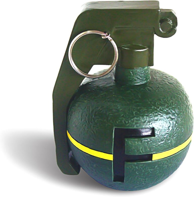 MillMB Initial Bomb Grenade Green Paperweight Humor Decor with Ball Paperweight Functional and Stylish Office Paperweight Gift for Office Co-Worker Boss,Student with Letter Paperweight Desk Decor (F)