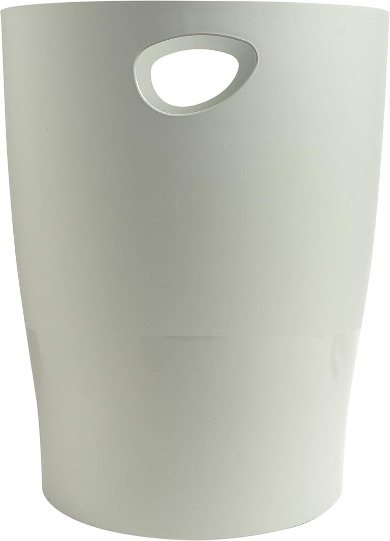 Exacompta – Ref 45306D – Ecobin Waste Paper Bin- 263 x 263 x 335mm in Size, Large Waste Capacity of 15 Litres, Easy Clean Interior -Grey – Suitable for Office & Home