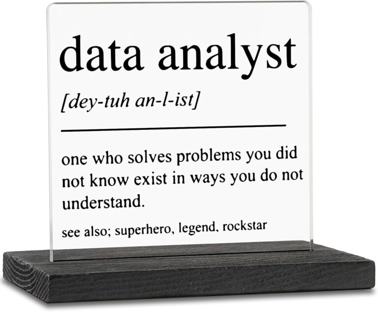 Data Analyst Gift, Data Analyst Office Decor, Data Analyst Funny Gifts, Thank You Appreciation Gifts for Data Analyst, Data Analyst Definition, Data Analyst Desk Accessories Decorative Signs ZBB79