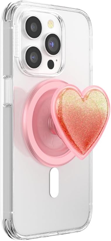 PopSockets Phone Grip for MagSafe with Kickstand, Magnetic Stand, Swappable Top, Secure Hold for iPhone MagSafe Cases, Phone & Tablet Grip, Cute PopSockets – Squishy Tidepool Heart Pinky