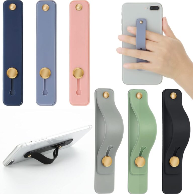 Weewooday 6 Pieces Phone Grip Holder Cell Phone Grip Strap Telescopic Finger Strap Stand Universal Finger Kickstand for Most Smartphones(Soft Colors)