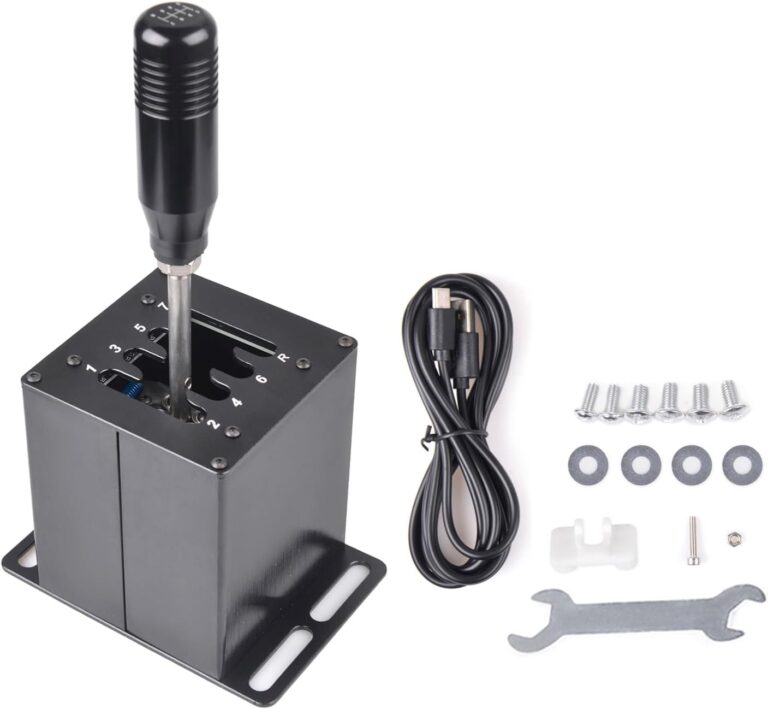 CNRAQR PC USB Simulator Shifter 7+R H Gear Shifter for Logitech G29/G27/G25/G920, T300RS/GT, Compatible with Gearshift PC Windows Steering Wheel for ATS ETS Dust WRC Sim Racing Game