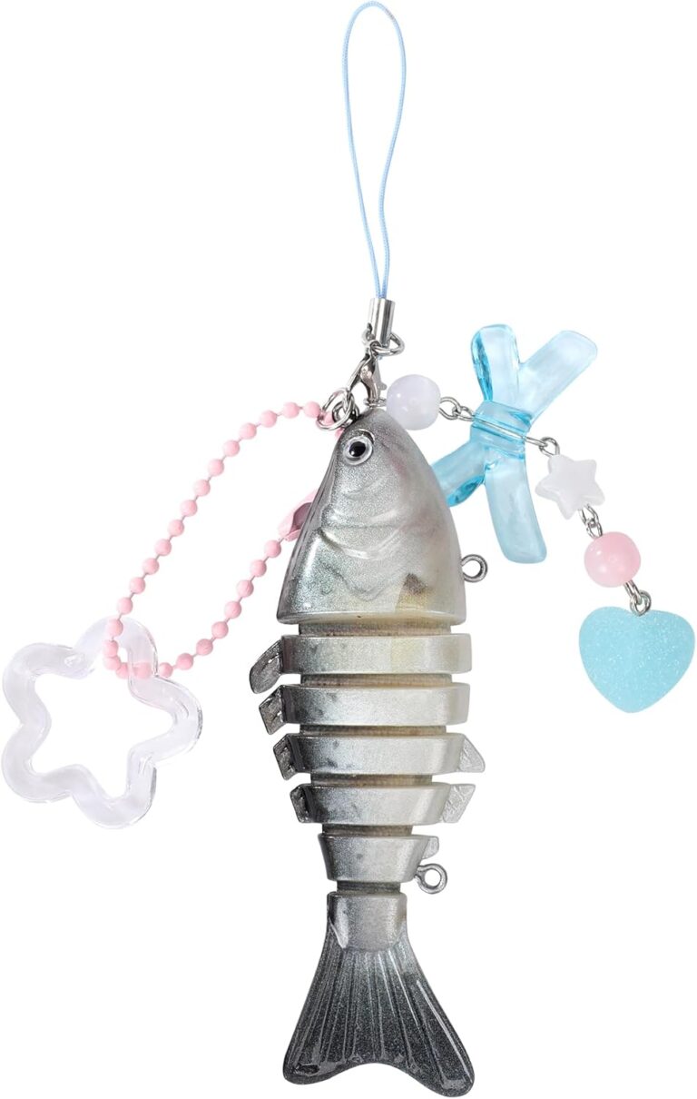 Fish Keychains Funny Fishing Keychains for Fisherman Cute Y2K Phone Charms Bag Charms Purse Accessories