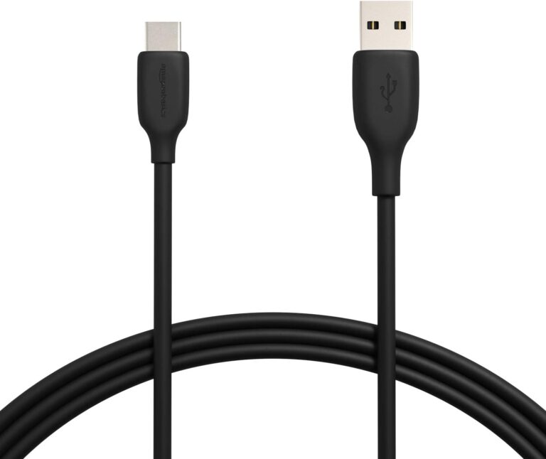 Amazon Basics USB-C to USB-A 2.0 Fast Charger Cable, 480Mbps Speed, USB-IF Certified, for Apple iPhone 16/15, iPad, Samsung Galaxy, Tablets, Laptops, 1.83 m, Black