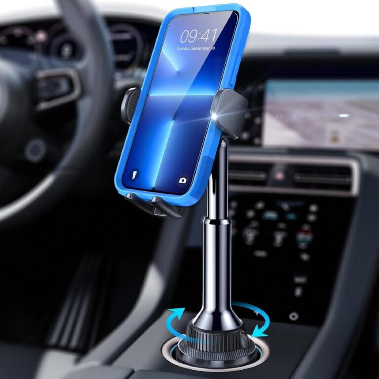 LISEN Cup Holder Phone Holder [No Shaking] Phone Holder for Car, 360° Adjustable iPhone Holder Car Accessories for Women Truck Jeep Golf for iPhone 17 Pro Max 16 15 14 13 Samsung S25 All 4-7” Phone