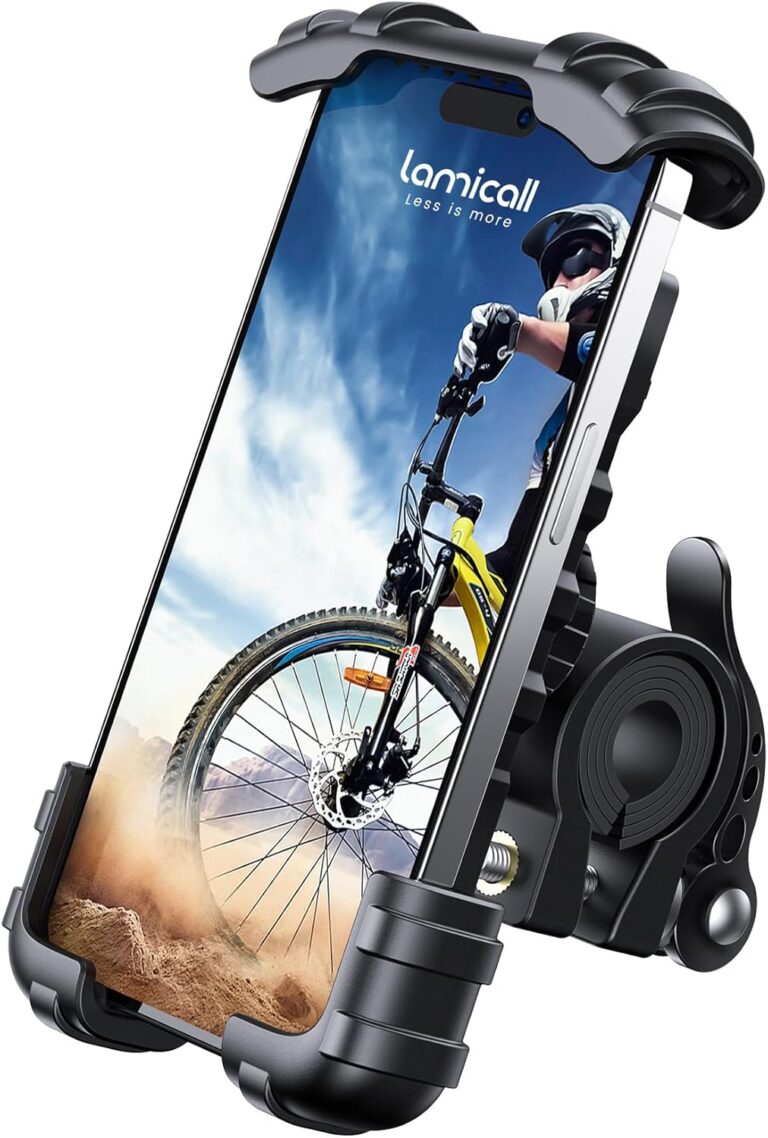 Lamicall Bike Phone Holder, Motorcycle Mount – Motorcycle Phone Holder, Handlebar Cell Phone Clamp, Scooter Phone Clip for iPhone Air 17 Pro Max, 16 15 Pro Max Plus, S20, More 4.7 to 6.8″ Smartphones