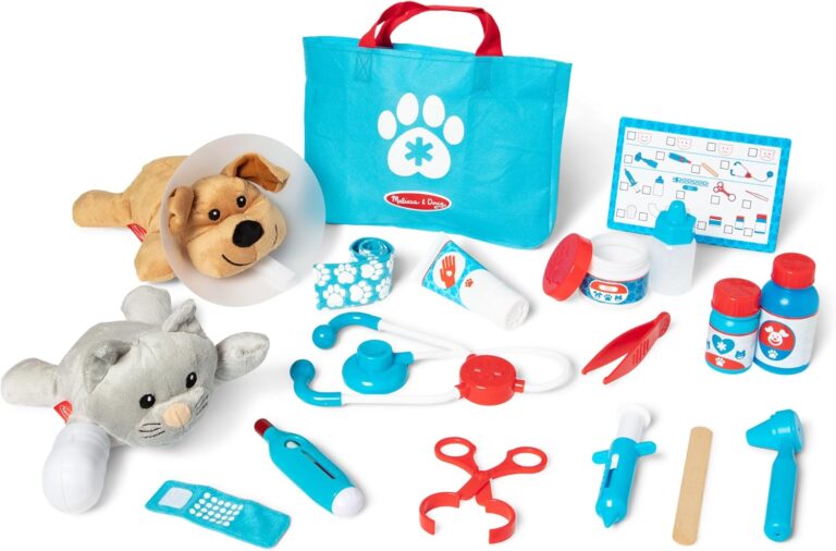 Melissa & Doug Pet Vet Set | Animal Care Kit for Kids, Doctor Role Play Toys for Children | Age 3+