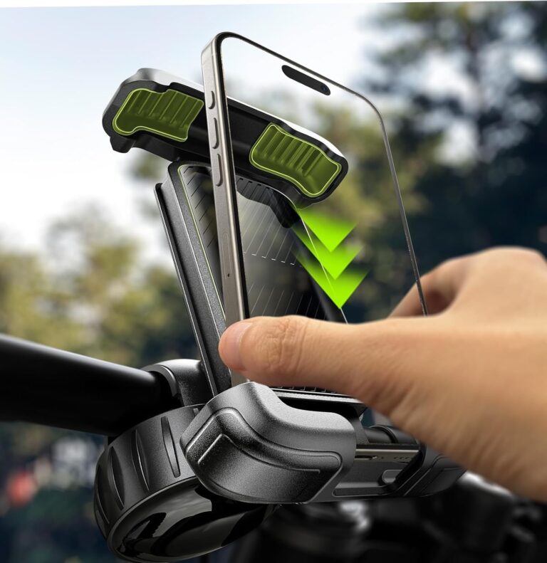 LISEN Bike Phone Holder, [Super Easy Install] Ultra Stable Motorcycle Phone Mount, Ebike Accessories Bicycle Handlebar Holder Mount for Adults Kids Bike Gear Accessories for iPhone Samsung Pixel