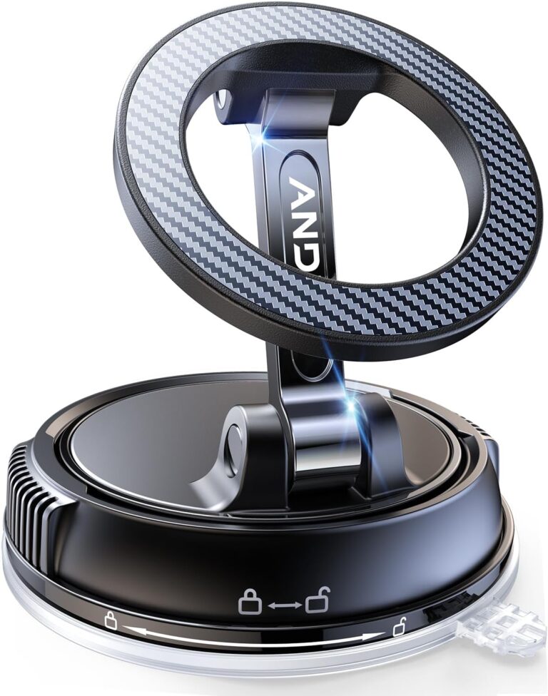 ANDERY Car Phone Holder for Magsafe [78+LBS Strongest Suction & 2400gf Magnetic] 360° Adjustable Car Phone Mount, Phone Holders for Your Car for iPhone 17 Pro Max 16 15 14 13 12 Air Plus, Carbon Fiber