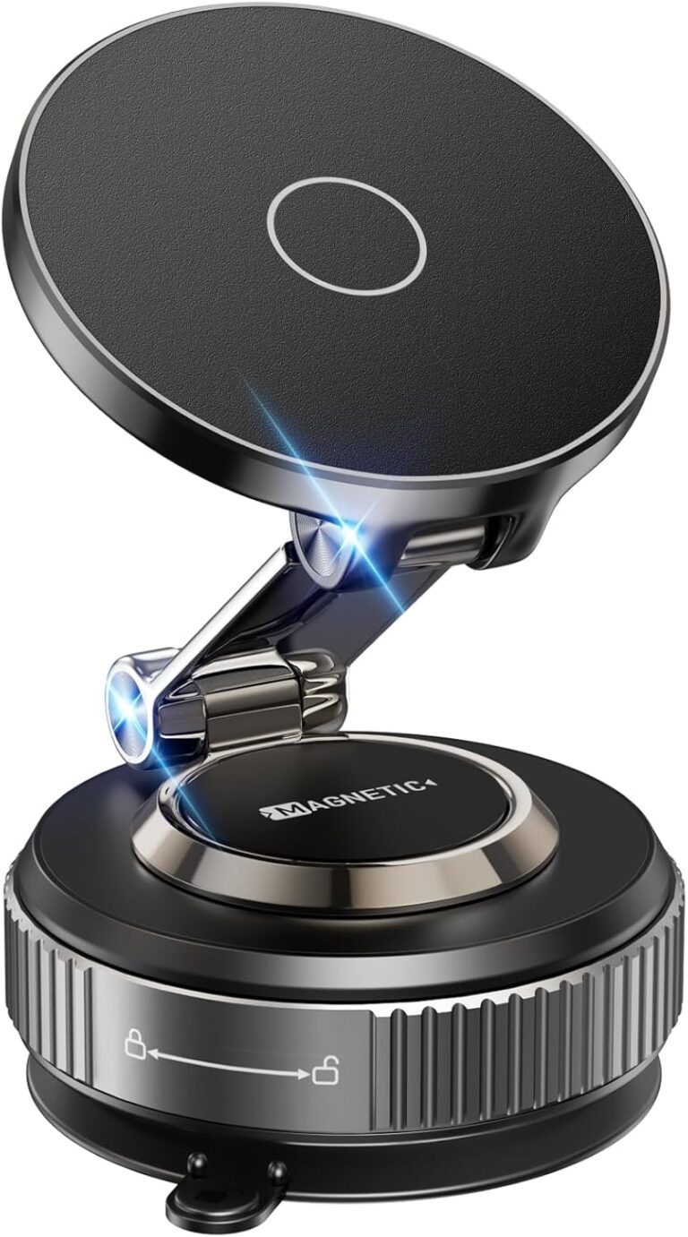 Magnetic Phone Holder for Car 2026 Heavy Duty Model 360° Adjustable Vacuum Suction Car Magsafe Phone Mount Cell Phone Holders for Your Car for iPhone 16 Pro Max 15 14 13 12 Plus (Metal Stand Rotor)